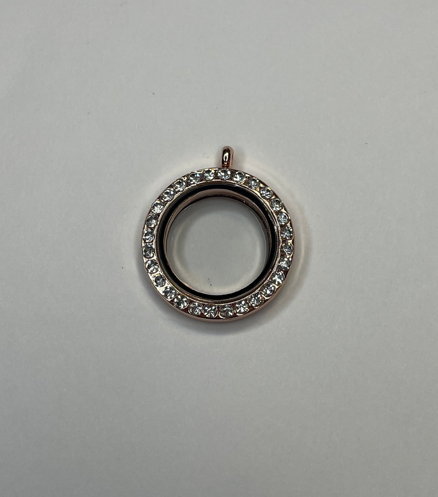 Champagne-Tone Gem Dazzle Round Locket