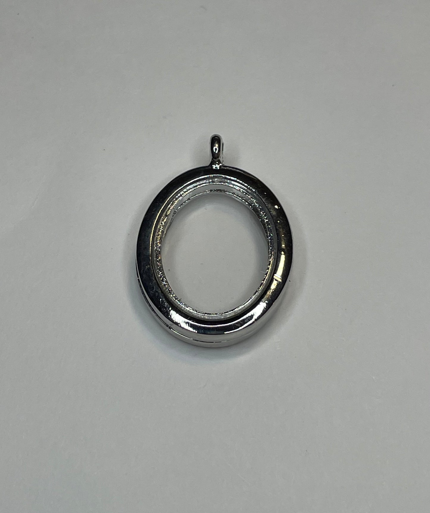 Classic Silver-Tone Oval Gem Locket