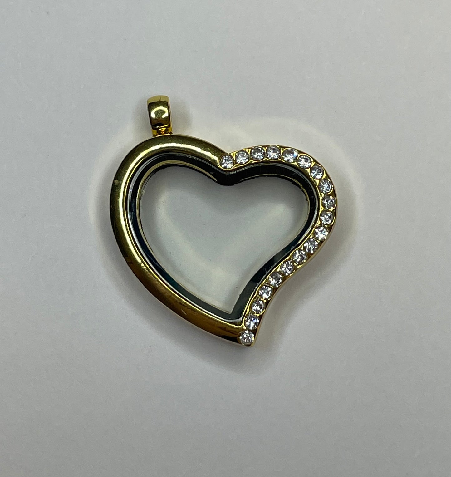 Gold-Tone Gem Dazzle Heart Locket