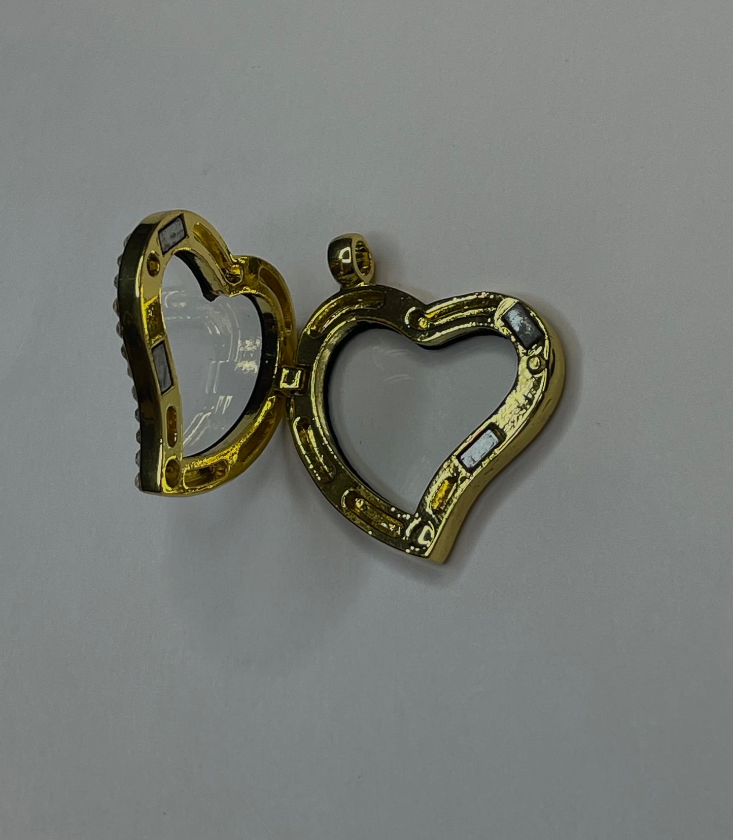 Gold-Tone Gem Dazzle Heart Locket