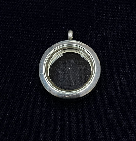 Classic Round Silver-Tone Gem Locket