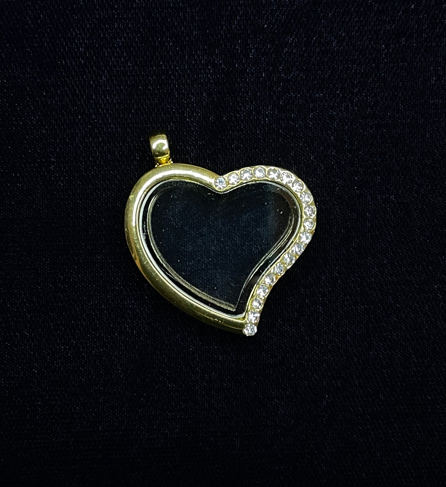 Gold-Tone Gem Dazzle Heart Locket