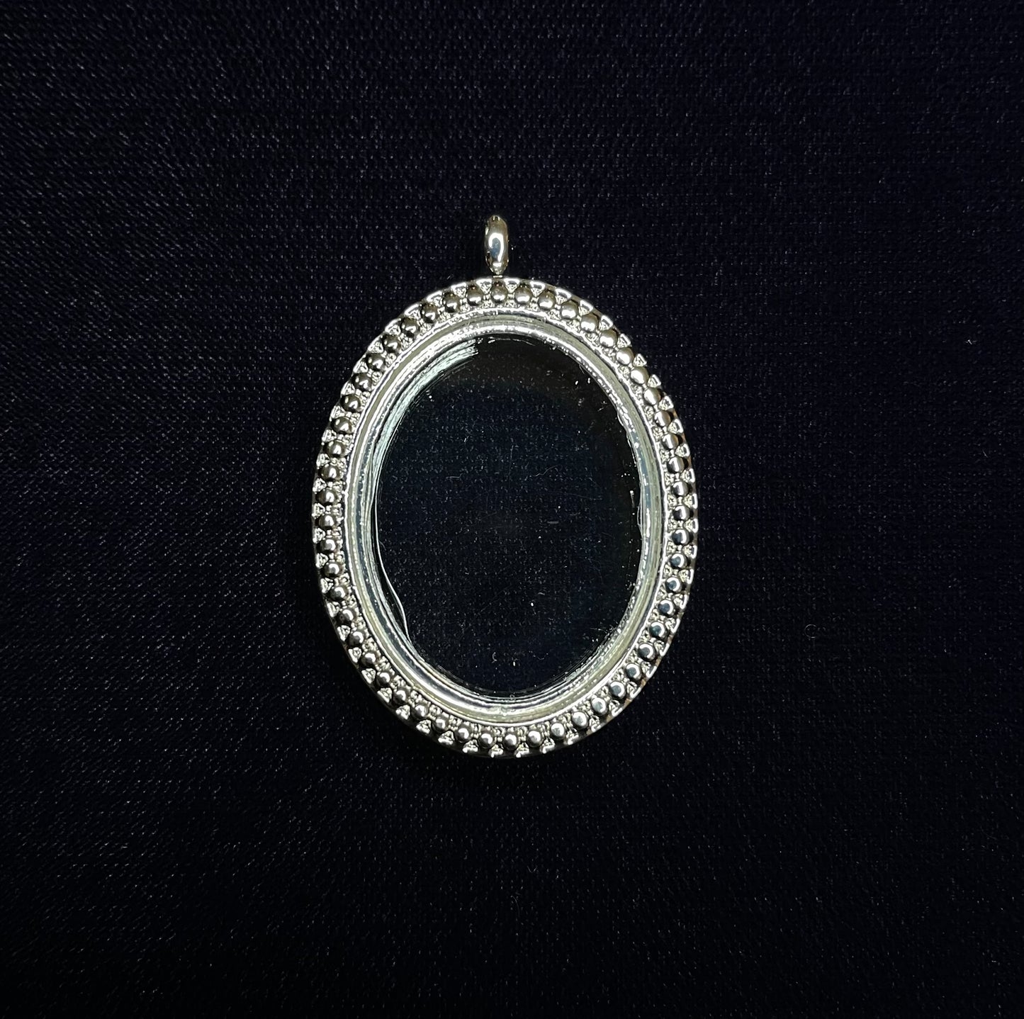 Classic Silver-Tone Oval Gem Locket