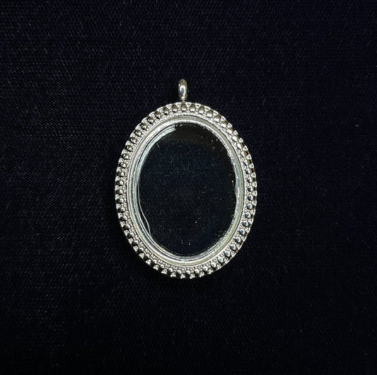 Classic Silver-Tone Oval Gem Locket