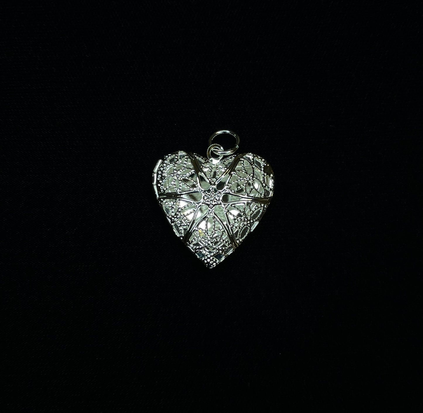 Victorian Heart Silver-Tone Gem Locket