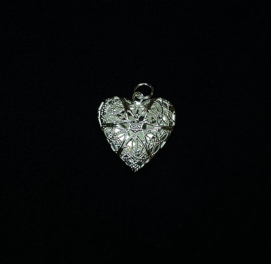 Victorian Heart Silver-Tone Gem Locket