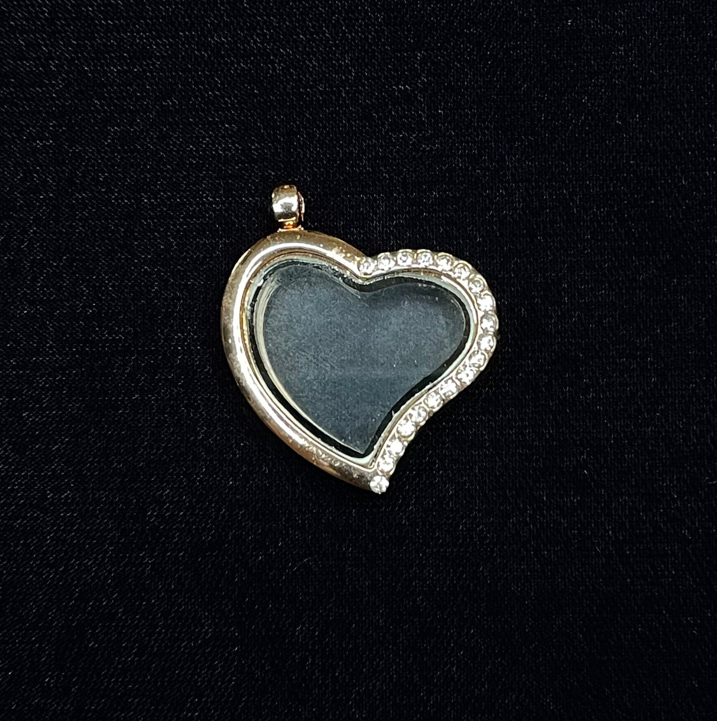 Champagne-Tone Gem Dazzle Heart Locket