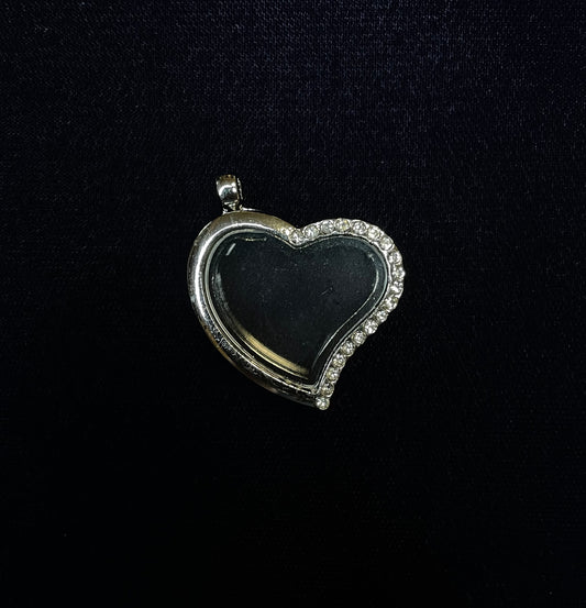 Silver-Tone Gem Dazzle Heart Locket