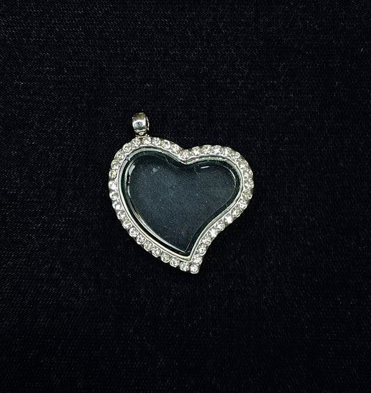 Radiant Sparkle Silver-Tone Gem Dazzle Heart Locket