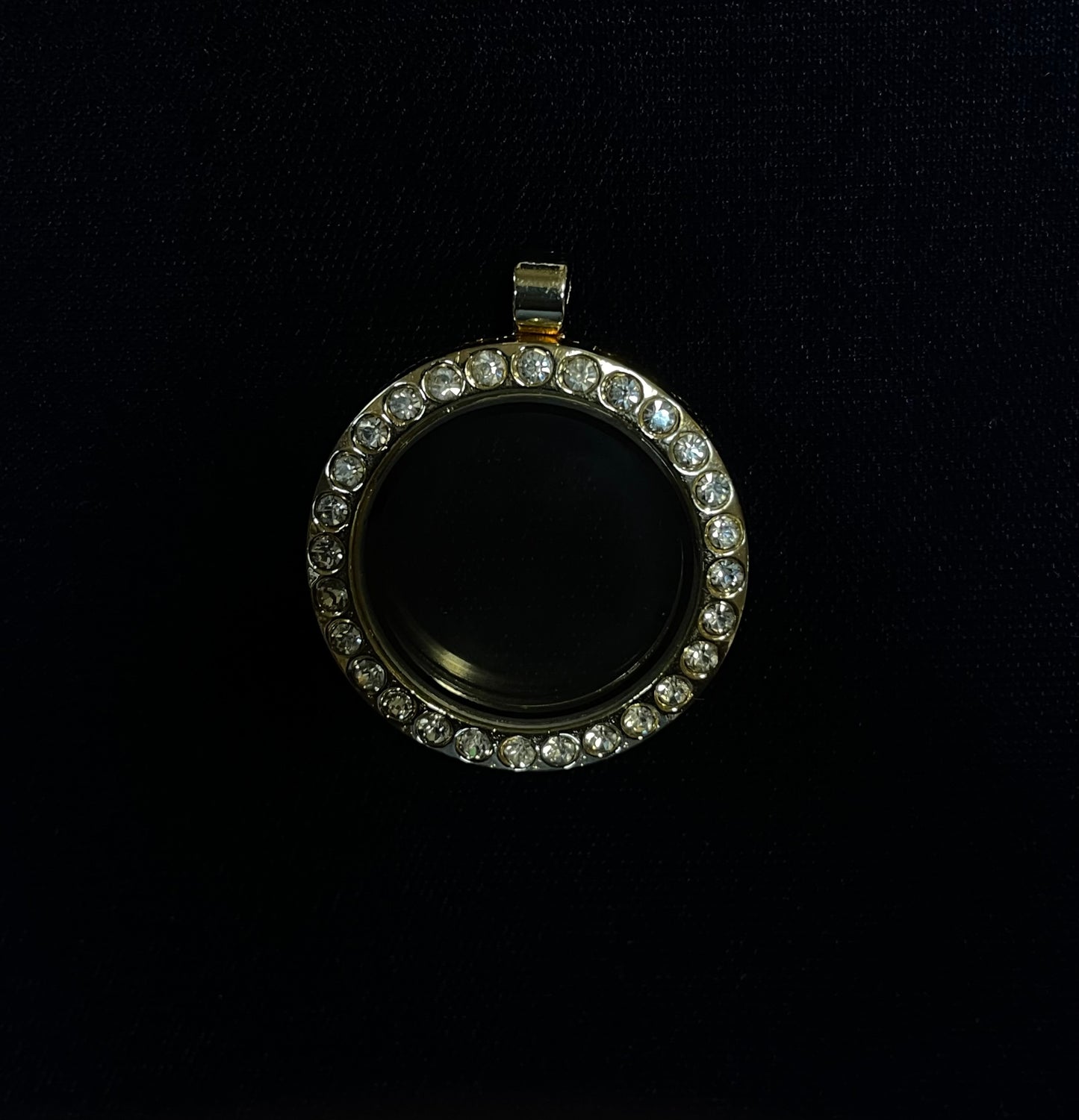 Gold-Tone Gem Dazzle Round Locket