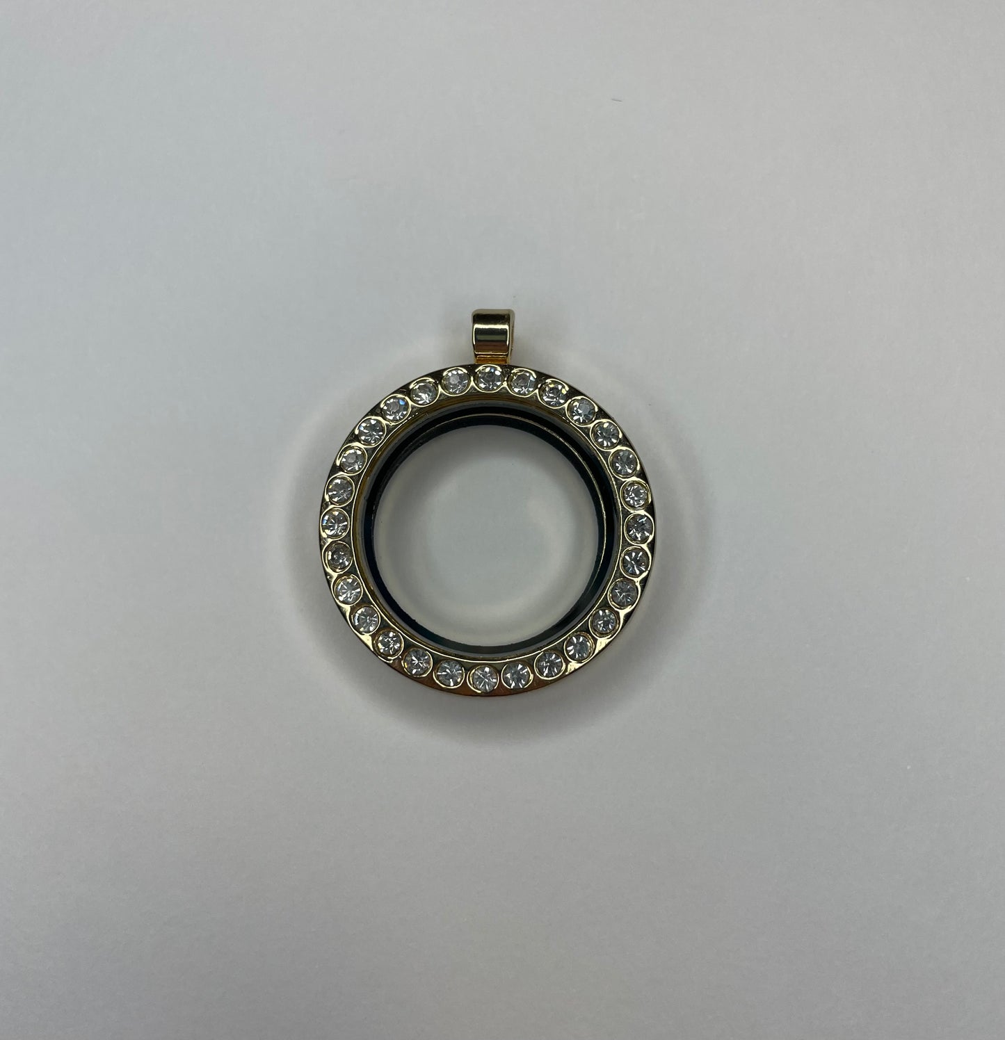 Gold-Tone Gem Dazzle Round Locket