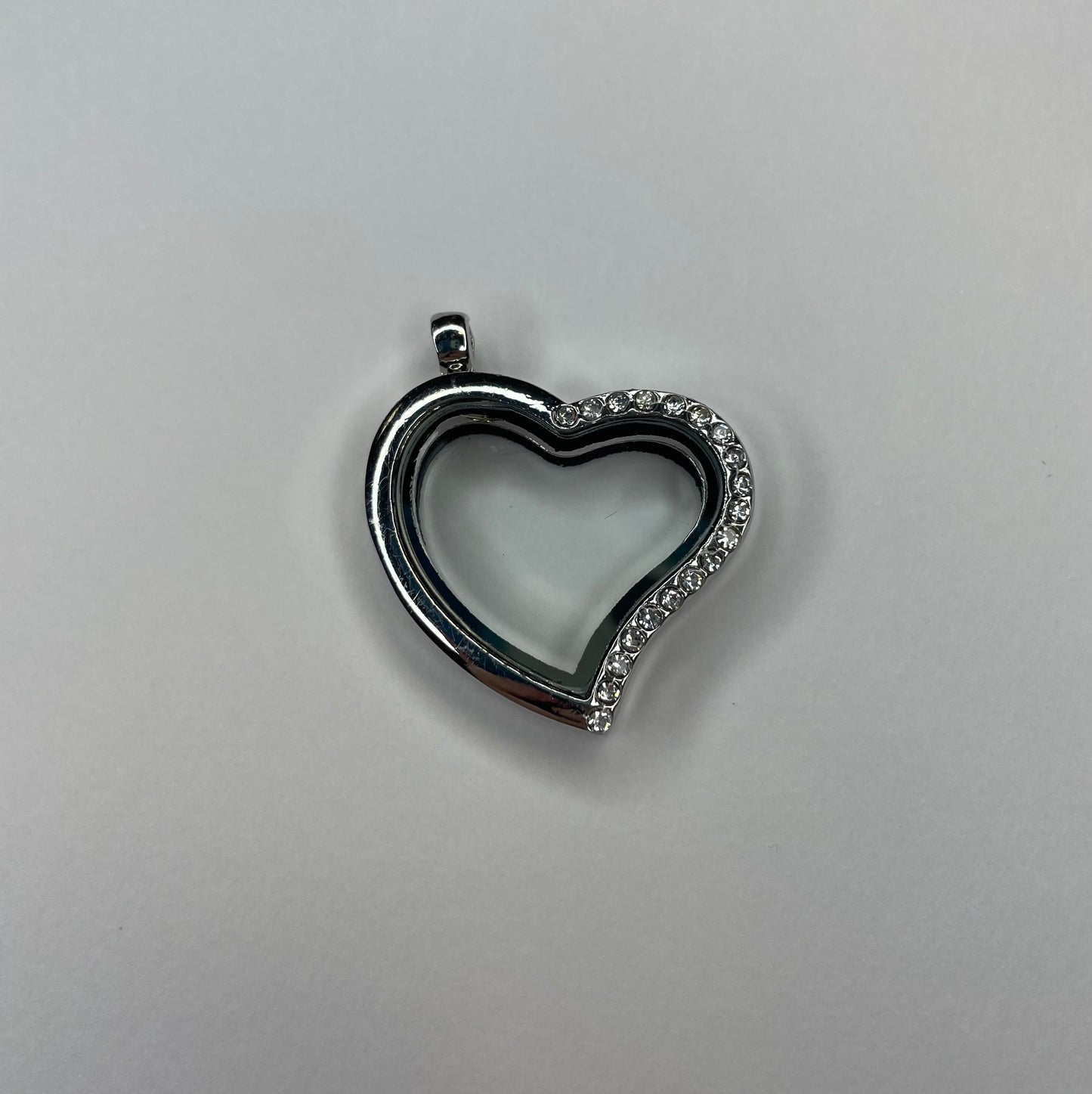 Silver-Tone Gem Dazzle Heart Locket