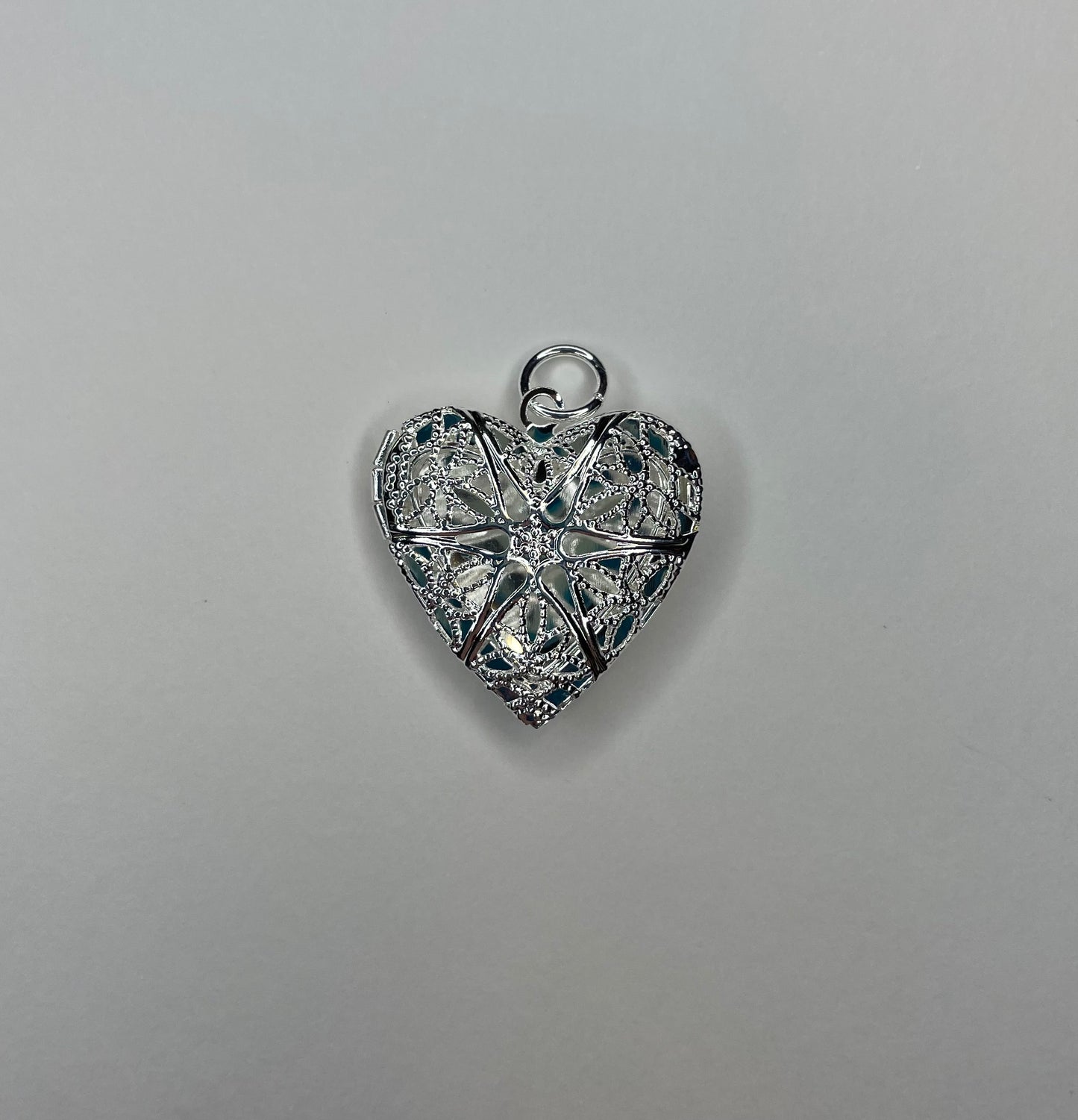 Victorian Heart Silver-Tone Gem Locket