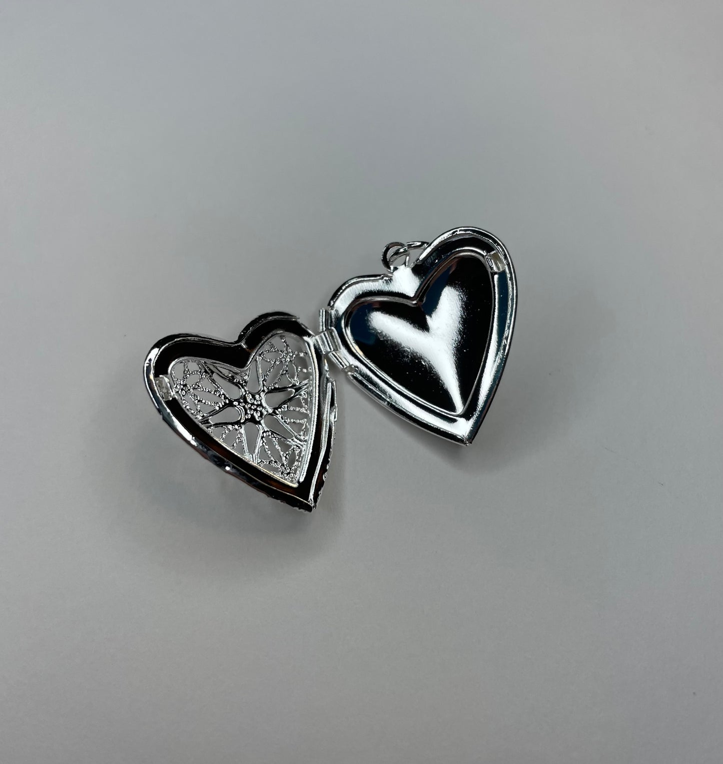 Victorian Heart Silver-Tone Gem Locket