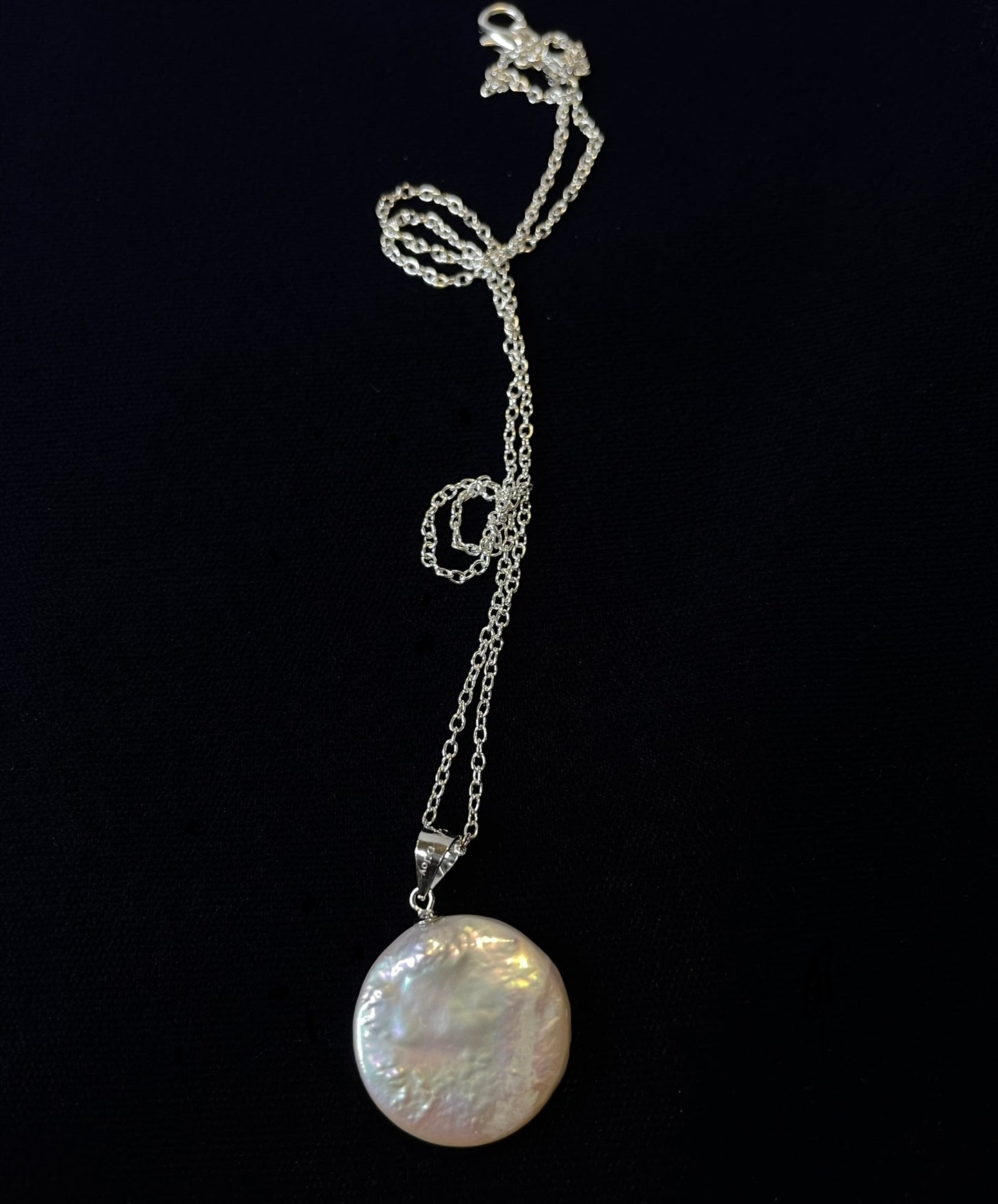 Modern Pearl Coin Pendant