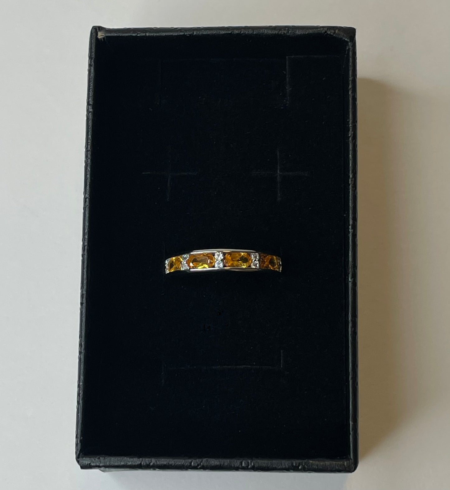 Premium Spessartine Garnet Eternity Band - Size 6