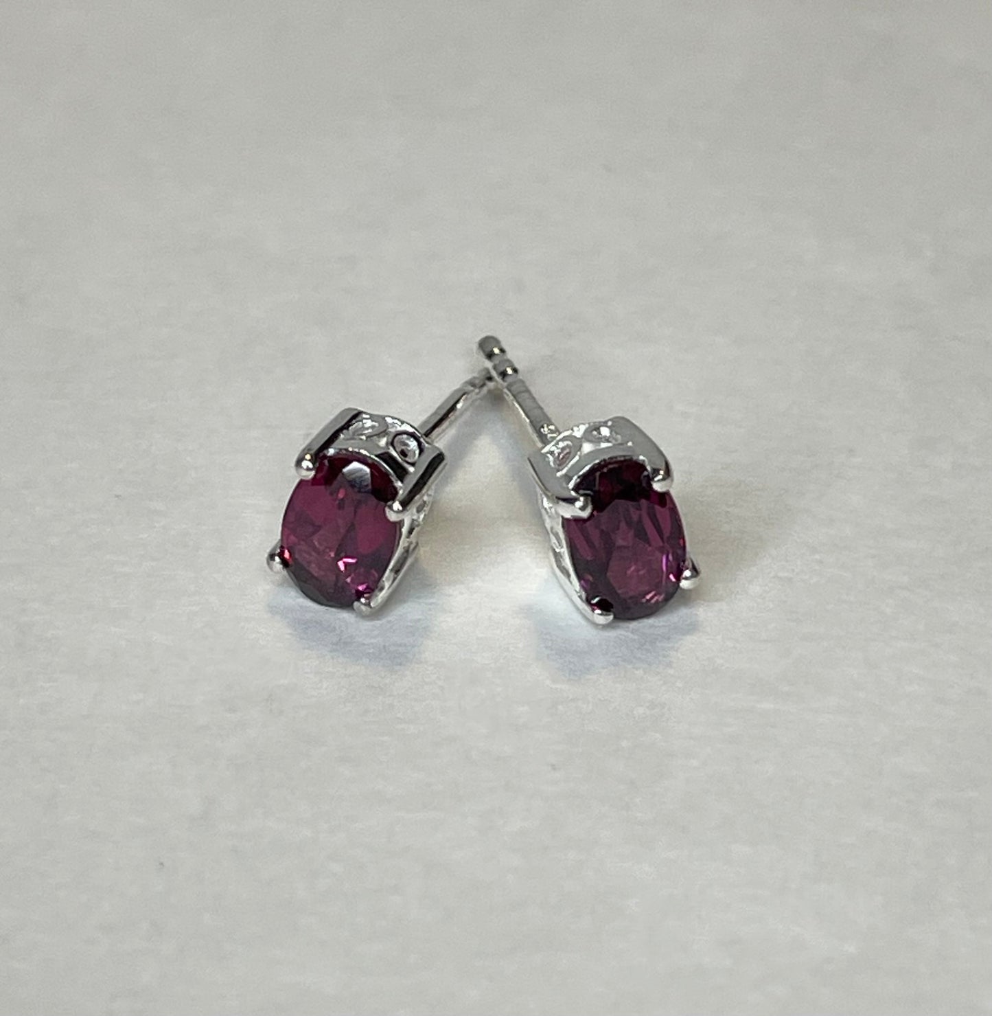 Brilliance Oval Pink Garnet Studs