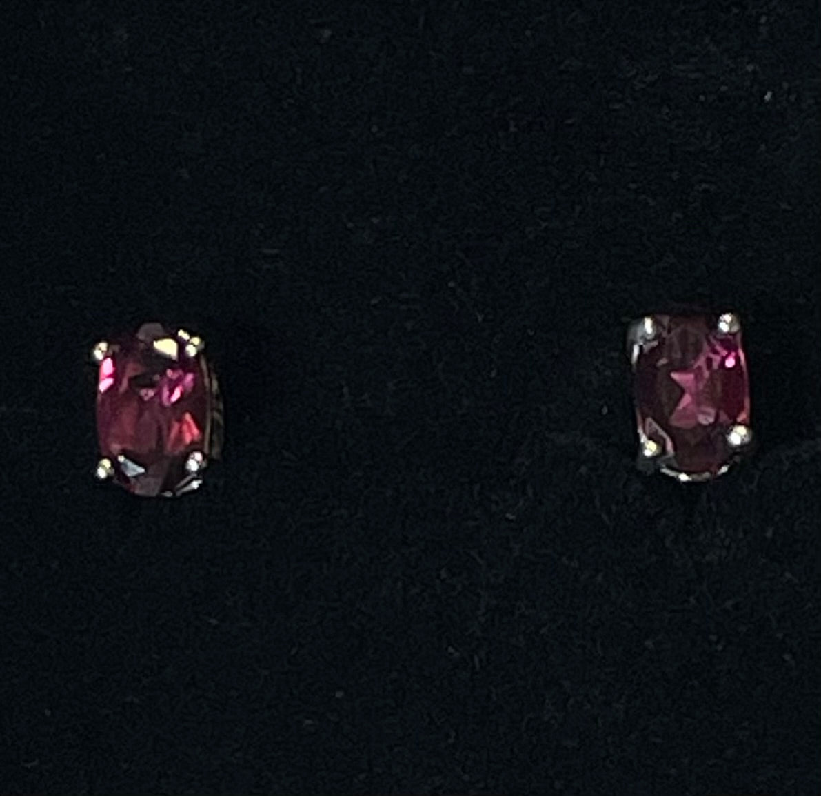 Brilliance Oval Pink Garnet Studs