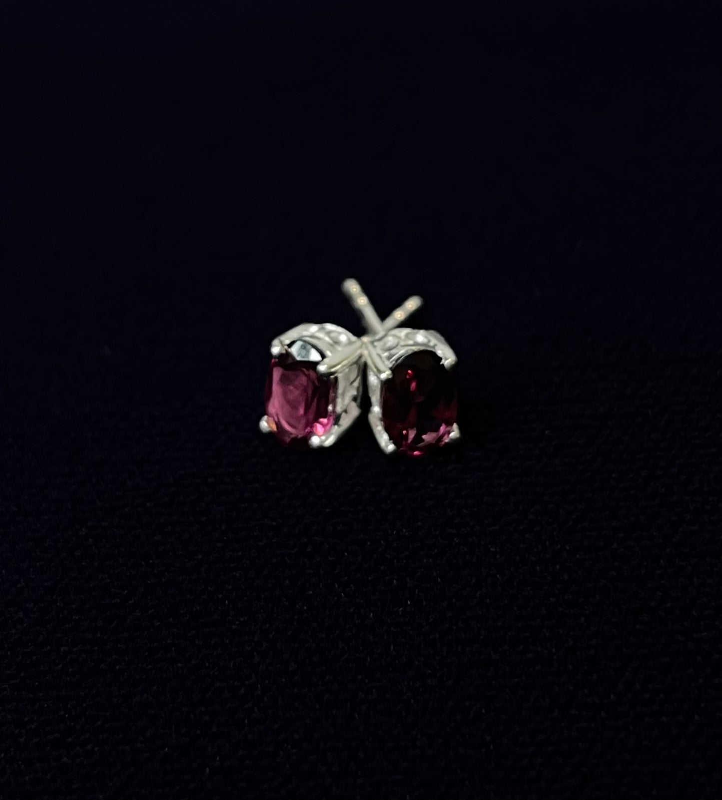 Brilliance Oval Pink Garnet Studs