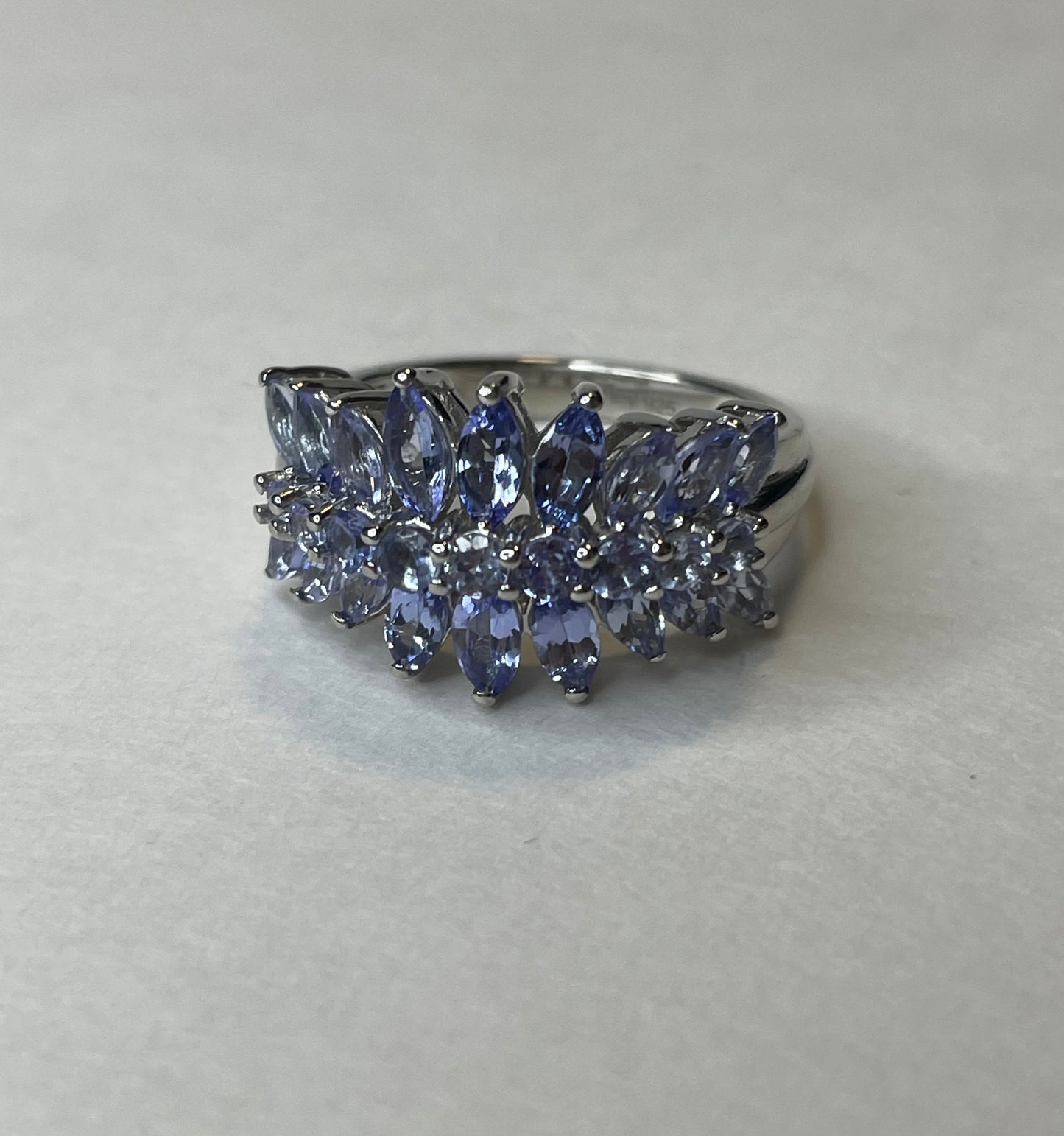 Burst Tanzanite Cluster Ring - Size 5